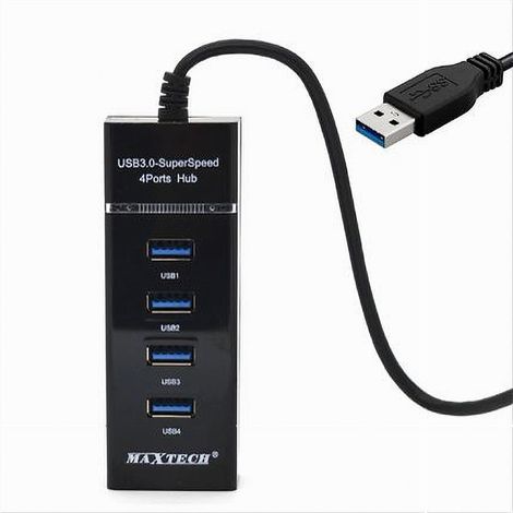 TRADE SHOP - Hub Usb 3.0 4 Porte Multipresa Portatile Sdoppiatore Velocita' 4.8 Gbps Hub3-4u - (1/5)