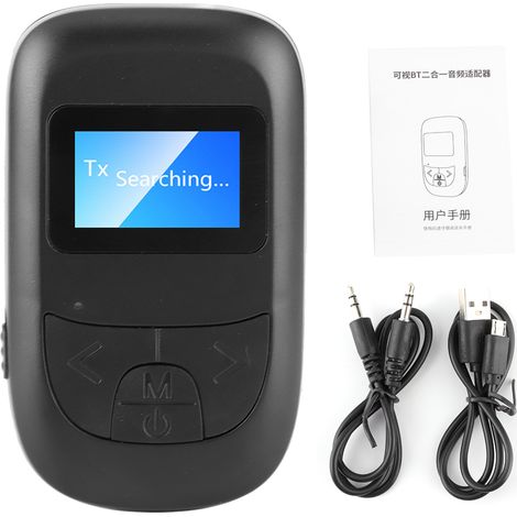 Adaptateur audio Bluetooth 5.0 émetteur-récepteur sans fil 3,5mm pour voiture PC haut-parleur avec écran LCD (1/5)
