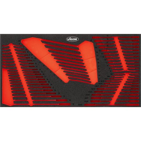 VIGOR Schraubenschlüssel-Einlage, leer, Xl, L x B x H: 750 mm x 393 mm x 35 mm (1/2)