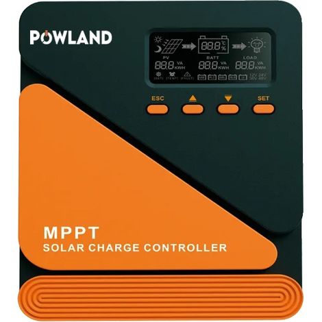 Contrôleur de charge solaire, courant maximum 60A, technologie MPPT, Noir (1/2)