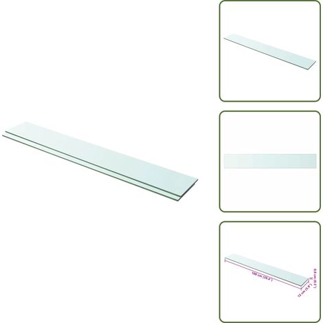 Panneaux d'étagère 2 pcs Verre Transparent 100 x 15 cm - Etagere Murale - Étagère Transparente - Étagère Verre Trempé - Décoration Murale - Rangement Mural (1/5)
