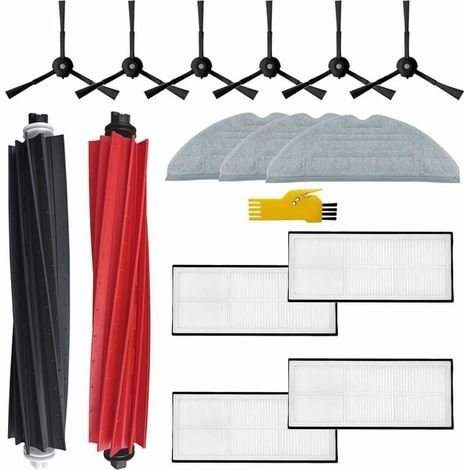 Kit d'accessoires pour roborock S8 Pro Ultra Robot Aspirateur Pièces de Rechange 15 Packs 1 Jeu de brosses roulantes, 4 filtres, 6 brosses latérales, 3 serpillières,Filtre Brosse Chiffon de Rech (1/4)