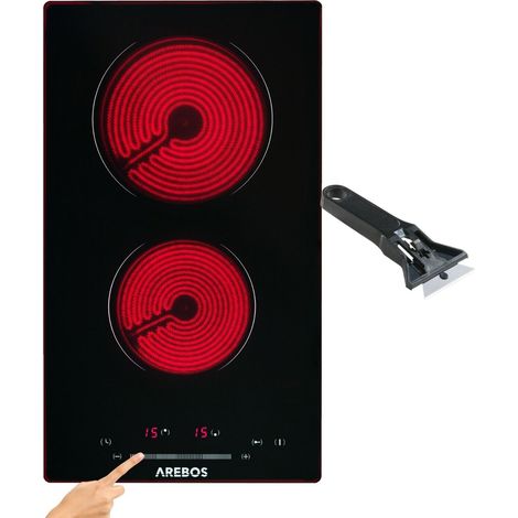 AREBOS Placa Vitrocerámica  Plancha Autosuficiente  3000 W  Ahorro de Energía