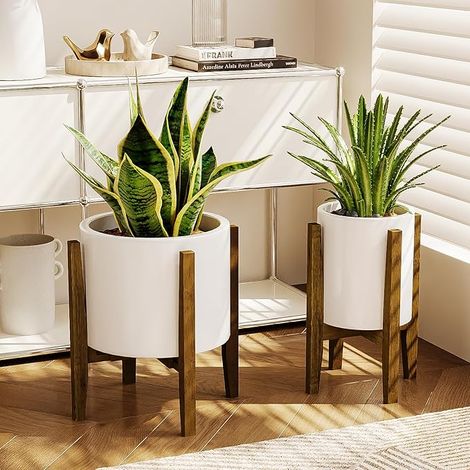 Support Plantes d'Intérieur Porte Plante Intérieur Extérieur Réglable Piedestal pour Plantes Cache Pot sur Pied Inclus (1/5)