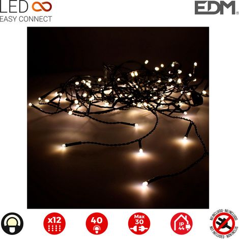 Tenda Luminosa LED EDM 71266 Icicle Easy-Connect 0,72 W Luce calda Bianco Caldo 200 x 50 cm (1/2)