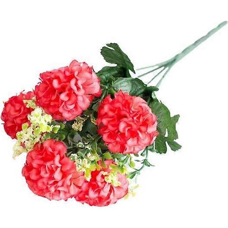 Fleurs artificielles modernes aux couleurs vives et résistantes, hortensias artificiels romantiques pour mariage, fleurs de simulation pour le jardinagerose rouge (1/5)