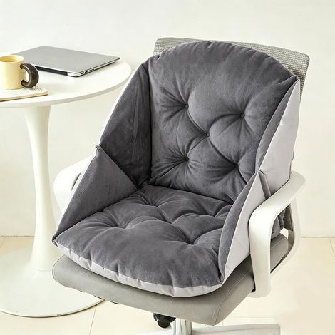 Coussin de Chaise Bureau Maison en Forme Coquille Rehausseur de Chaise Doux Coussin d'Assise en Peluche Coussins de Siège avec Dossier Épaissir Antidérapant pour Chaise Jardin Fauteuil Voiture (1/5)