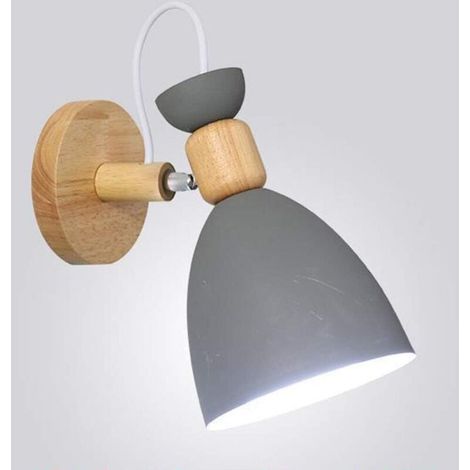 Créatif Applique Murale Moderne Lampe Murale Simple Lampe de Mur Fer E27 Base Nordique Style Art Déco pour Chambre, Salon, Chambre d'enfants, Restaurant, Couloir, Escaliers (Gris) (1/5)