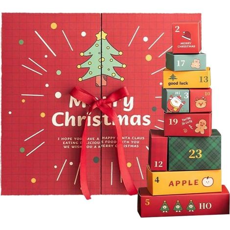 Adventskalender, Countdown bis Weihnachten, 24 Tage voller Überraschungen, Weihnachtsgeschenke, leere Schachtel für Weihnachten und Geburtstage (1/5)