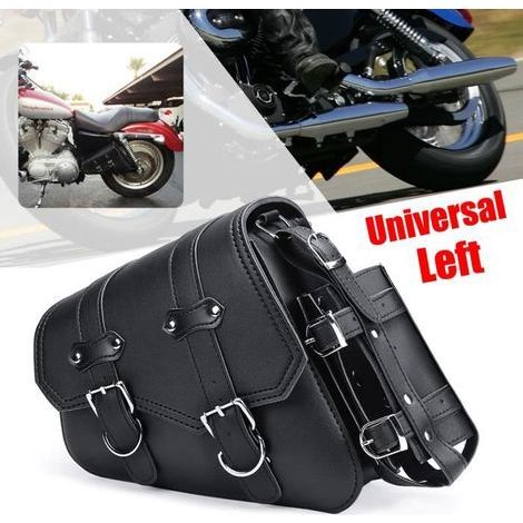 T4W 1x Moto Sacoche de Selle Laterale en Cuir PU Pour Harley Sportster XL883 XL1200 04-UP Gauche (1/4)