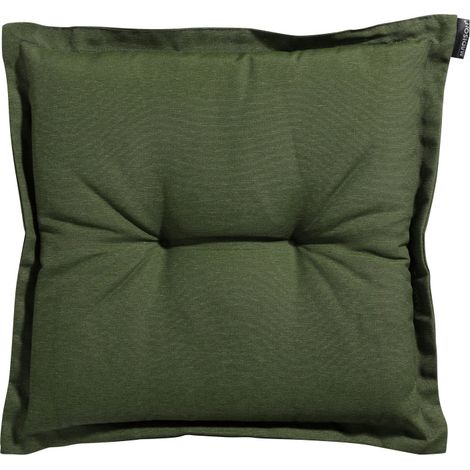 Coussin d'assise extérieur 50 x 50 cm – Rembourrage en fibres recyclées – Résistant à la chaleur – Housse amovible – Vert – Madison