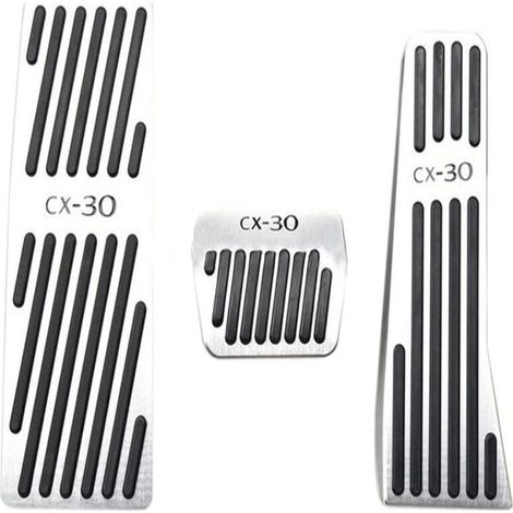 3-teiliges Aluminium-Set bestehend aus Bremspedal, Gaspedal und Fußstütze für Mazda 3 CX-30 CX30 2019 2020