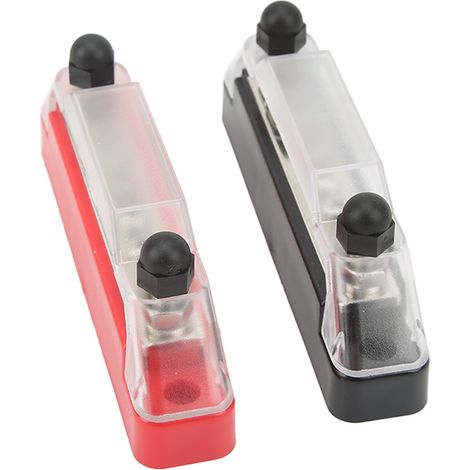 Bloc de distribution d'alimentation avec porte-fusibles à 6 voies, 2 bornes M6, 6 vis de câblage M4 et panneau de fusibles à lames. (1/5)