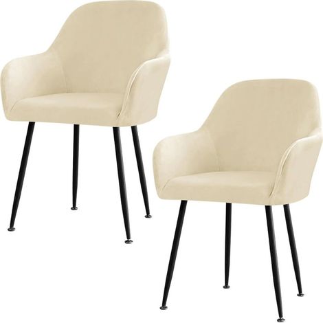 Lot de Housse de Chaise Extensible Housse de Fauteuil en Velours Couverture de Chaise avec Accoudoirs Housses de Chaises de Salle à Manger pour Salon Mariage Hôtel Restaurant (Beige, 2PCS) (1/5)