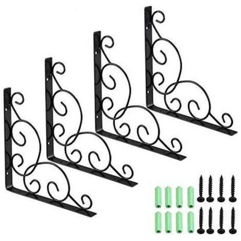 Console pour étagère, Support Équerre,4PCS Support d'étagère Mural Métal (1/4)