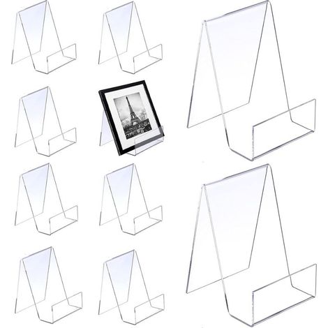 10 pièces Support de Livre Transparent en Acrylique, Support de Marchandises comme Serre-Livres et Support (1/5)