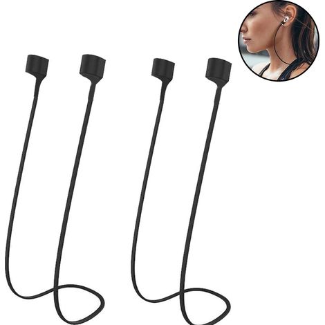 Lot de 2 paires dragonnes, silicone souple, aimant intégré, sport, AirPods (1/5)