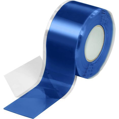 1x 3m ruban en silicone auto-fusionant (auto amalgamant, auto-vulcanisant), ruban isolant et bande d'étanchéité (eau, air), 25 mm de large, bleu (1/5)