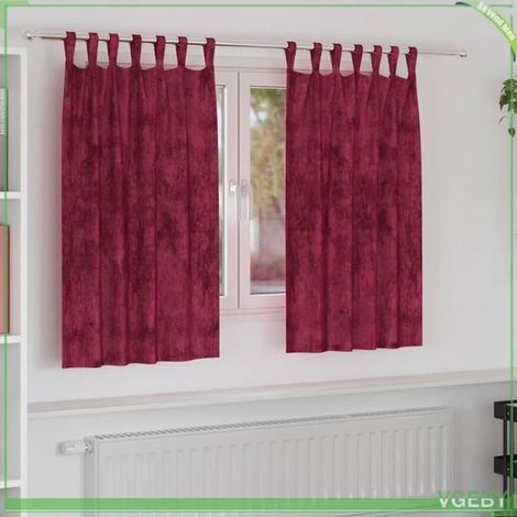 Rideaux en velours - FAFEISY - 4107713 - Bordeaux - 140 x 140 cm - Occultant (lot de 2) (1/5)