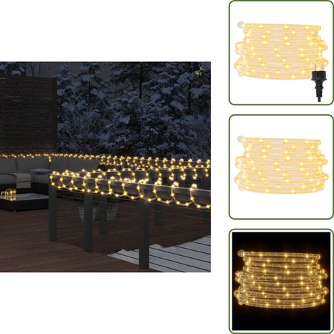 Guirlande LED - vidaXL Cordon lumineux avec 1200 LED Blanc chaud 50 m PVC - Décorations de fête (1/5)