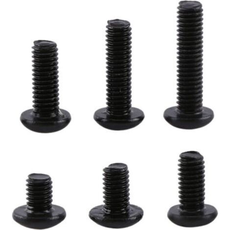 Pr 300pcs Box M3 Alloy Steel Hexagon Socket Head Screws and M3 Alloy Steel Hexagon Nuts, Assortment M3 x 4/5/6/8/10/12mm Screws and Nuts, Color Black (1/4)