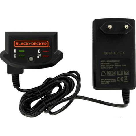 Black & Decker – Chargeur pour électroportatif 18V – Compatible avec batteries BCASK61D, BCD001, BCD002 – Technologie avancée pour performances optimales