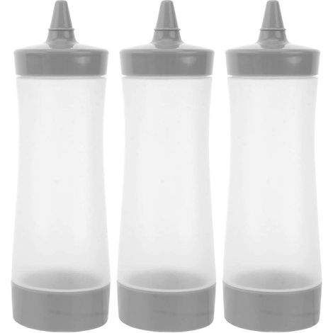 Lot de 3 flacons distributeurs de sauce à presser pour condiments, ketchup, moutarde et confiture, accessoires de barbecue