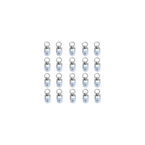 20pcs Rouleaux de Rail de Rideaux,Rouleaux de Rail,Rouleaux de Tringle à Rideaux GlissièRes,Poulie Silencieuse,Rail de Rideaux FenêTre Double Rail Rouleau,pour Rails de Rideau de Windows (1/5)