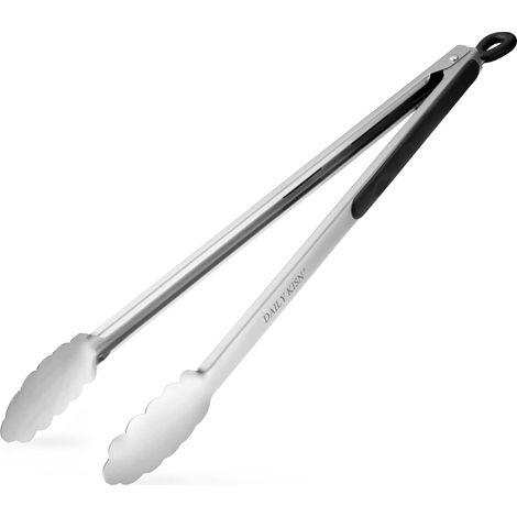 Pince de cuisine extra longue de 43 cm en acier inoxydable de qualité supérieure pour la cuisson, grillade, barbecue, buffet Pour cuisiner/servir/griller Résistant à la chaleur Passe au lave-vaisse (1/5)