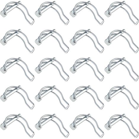 20 Pièces Goupille de Verrouillage Forme D 4.5 x 4mm Goupilles Tubulaires Forme D Goupille Securite Carbone Galvanisé Axe de Verrouillage pour Pelouse Jardin Agriculture Remorques (1/5)
