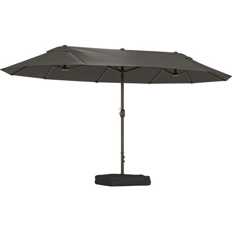 Parasol extérieur 4,6×2,7×2,4 m – Parasol de jardin rectangulaire à manivelle – Idéal balcon et piscine – Gris (1/5)