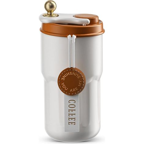 Mini Thermos Inox – Gourde Isotherme Café à Couvercle Pression, Étanche et Compacte (1/5)