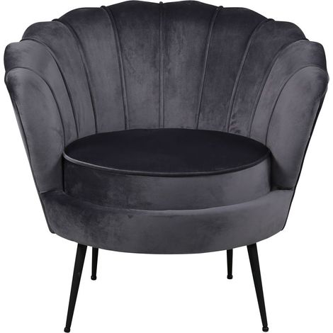 Nice Fauteuil en velours gris. (1/5)