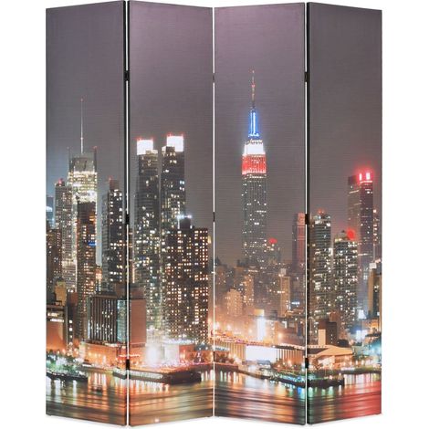 Folding Room Divider 160x170 cm New York by Night vidaXL
