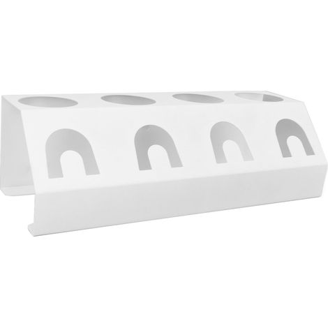 Support séchage bouteilles 4 trous antiglisse en fer et silicone étendoir verres cuisine pour bouteille soda blanc (1/5)