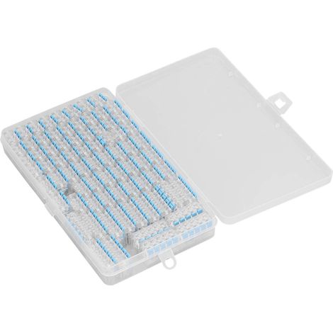 Kit de 75 connecteurs à levier pour câbles à raccordement rapide, assortiment de borniers à insertion, bleu (1/5)