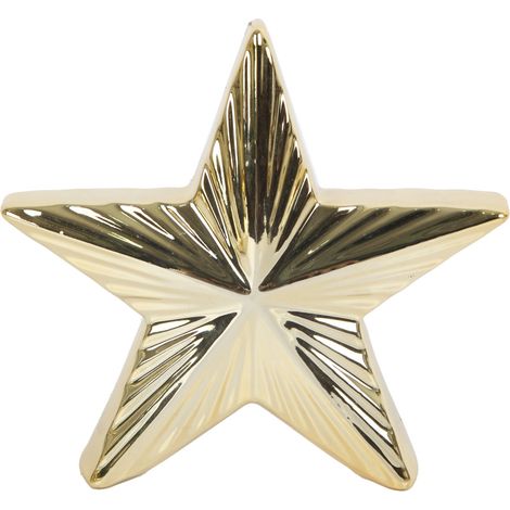 TrendLine Deko Keramik Stern 12 x 3,5 x 12,5 cm gold Figur