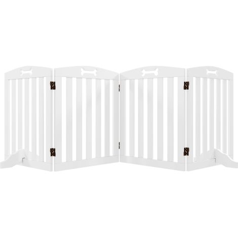 Absperrgitter Hund 4-teilig, 207,5 x 61 cm Faltbar Türschutzgitter mit 2 Stützfüßen, Freistehend Hundegitter, Treppengitter für mittelgroße Hunde, für Flur, Treppe, Weiß
On-Site