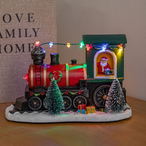 22cm Light Up Christmas Train with Santa with 8 Multi-Coloured LEDs (1/5)
