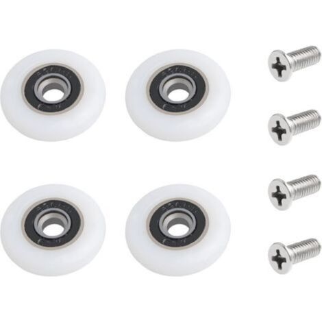 CSPARKV 4 Pièces Rouleau de Porte de Douche, Rouleau Roulette Roue pour Porte de Douche Roulettes Coulissantes Porte Roue de Remplacement pour Rouleau (25MM) (1/5)