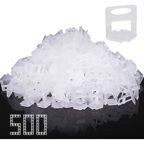 Lot de 500 Languettes, Système De Nivellement 3mm, Pour Carreaux 3-15mm, Pose Sol Et Mur (1/5)