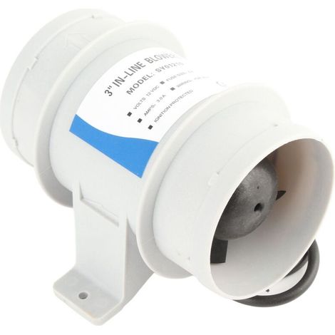Ventilateur de Souffleuse à Cale, Souffleur en Ligne de 12 V 3 V 3 V avec 5 Lame pour Les Bateaux de Yachts Circulation d'air.