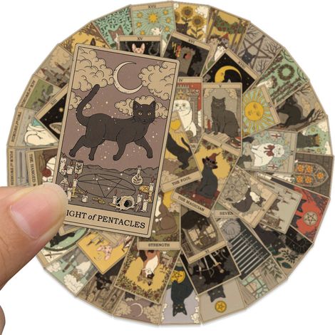 Pegatinas de vinilo personalizables con diseño de grafiti de tarot, PVC reutilizable, 72 diseños multicolores para monopatín, maleta y decoración. (1/5)