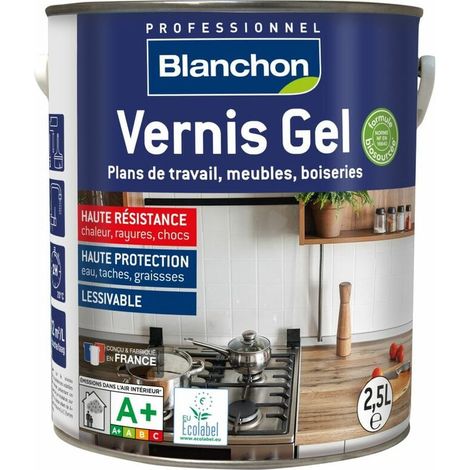 Blanchon – Vitrificateur parquet gel aqua-polyuréthane 2L – Finition satinée pour bois dur – Application facile sans coulure – Intérieur sans odeur