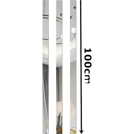 Vinilo decorativo de pared, acrílico autoadhesivo, diseño decorativo moderno, color plata, 4 cm de ancho. (1/2)