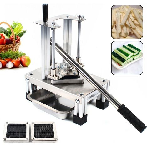 French Fry Cutter Stainless Steel French Fry Cutter Potato Cutter Vertical Slicer Potato Chip Cutter Fruit Vegetable Cutter Vegetable Cutter (1/5)
