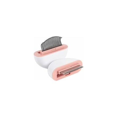 Peigne d'épilation antirouille pour chien et chat, rose – (1/5)
