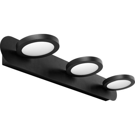 EMKE Applique murale de salle de bain à LED, 50 cm, 15 W, 3 lumières, noir (1/5)