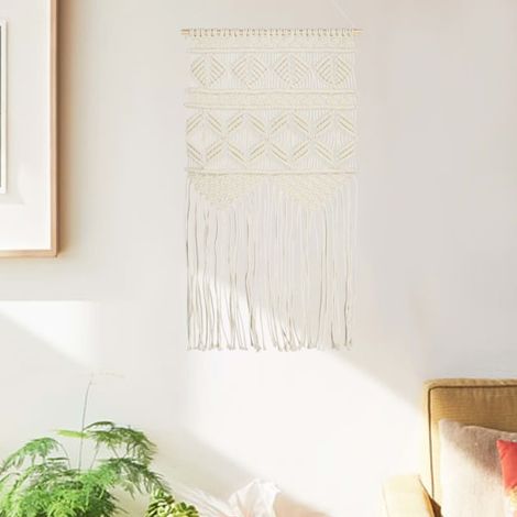 Cintre mural en macramé 40x80 cm Coton vidaXL (1/5)