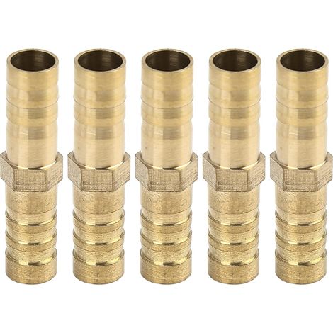Raccord Droit Cannelé 8mm Laiton 5pcs pour Air Eau Huile (1/5)